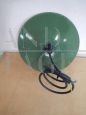 Industrial saucer lamp in dark green metal, 1940s