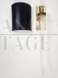 Vintage glass and brass wall light with black lampshade