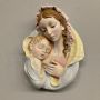 Wall sculpture with Virgin and Child in majolica, Italy 1950s        