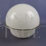 Space Age table lamp in white Murano glass with silver