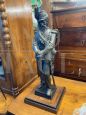 Antique military sculpture with Savoy artilleryman in bronze, 19th century