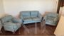 Poppy model sofa and armchairs set by Poltrona Frau in light blue leather