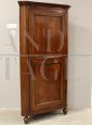 Louis Philippe cantonal corner unit in walnut, 19th century Italy