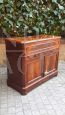 Antique mahogany feather sideboard with retractable marble dressing table, 19th century France