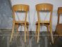 Set of 4 vintage beech bistro chairs, 1950s