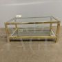 Willy Rizzo 1970s coffee table in glass and golden and chromed metal