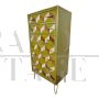 Tallboy dresser with optical colored glass tiles