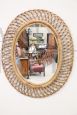 1960s woven wicker mirror        