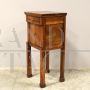 Antique Empire era bedside table in walnut, 19th century Italy