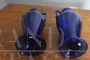 Pair of Art Nouveau amphora vases in cobalt blue Murano glass