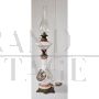 Antique electrified lamp in bronze and hand-painted Murano glass