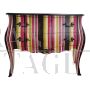 Baroque style dresser with multicolored stripes