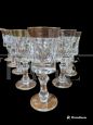 Set of 30 wine and water glasses in crystal and pure gold