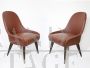 Vintage 60s armchairs in brick-colored skai