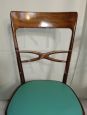 Pair of Melchiorre Bega chairs in green skai leather, 1950s