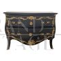 Baroque style dresser in black wood with gilt bronze decorations