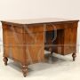 Antique Louis Philippe desk in walnut with large drawers, 19th century Italy