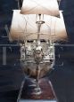 Antique chiselled silver sailing ship, Italy - Naples early 20th century