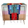 Vintage style sideboard in multicolored Murano glass