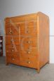 Vintage filing cabinet with 8 drawers and top with rolling shutter closure