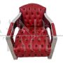 Pair of Aviator armchairs in red leather