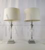 Pair of vintage lamps with glass stem