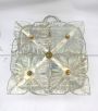 Seguso ceiling or wall light with etched Murano glass flowers