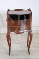 Elegant antique walnut bedside table cabinet, 19th century