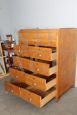 Vintage filing cabinet with 8 drawers and top with rolling shutter closure