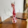 Murano glass dog sculpture with red polka dots, 1970s