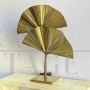 Polished brass ginkgo leaf table lamp, 20th century