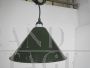 Industrial green metal cone pendant light, 1970s