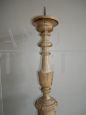 Antique carved, lacquered and gilded candlestick from the 19th century