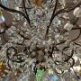 Antique chandelier with amber crystal drops and 10 lights