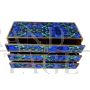 Design dresser in blue glass with lapis lazuli effect with six drawers