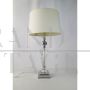 Pair of Murano glass table lamps with fabric lampshade