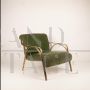 Armchair design by Vittorio Gregotti in green suede, 1960s