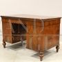 Antique Louis Philippe desk in walnut with large drawers, 19th century Italy