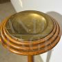 Art deco floor ashtray in solid walnut and brass, 1940s