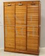 Large vintage oak roller shutter filing cabinet