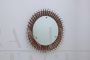 Rima design mirror in rattan and wicker, Italy 1950s