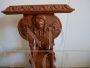 Vintage eclectic style carved wooden plant stand