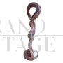 Abstract sculpture in pink Murano glass attributed to Alessandro Barbaro