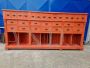 Large orange vintage industrial drawer unit                            