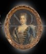 Antique oval painting with portrait of a noblewoman with contemporary frame