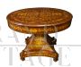 Antique style round table with extension - 20th century