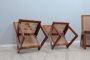 Set of 4 design chairs in Vienna straw with high backrest, 1970s