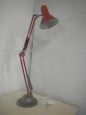 Danish industrial desk lamp by LB in red metal, 1960s