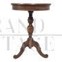 Antique round side table with turned central leg