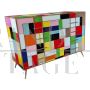 4-drawer dresser with multicolored glass tiles